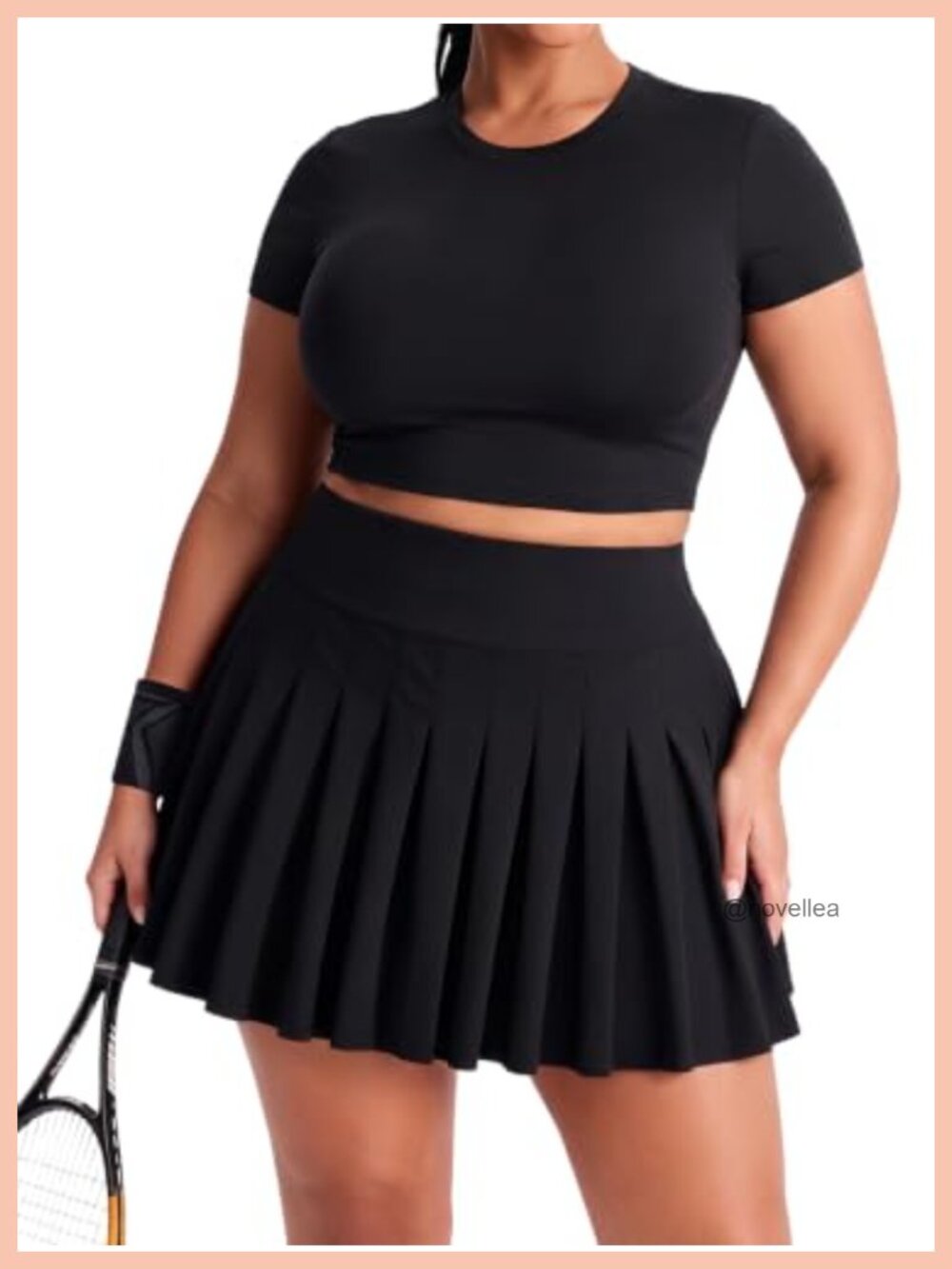 Plus Size Pleated Tennis Skirt with Built-in Shorts High Waisted Athletic Skort